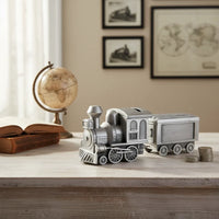 Tirelire Locomotive Métal Argenté