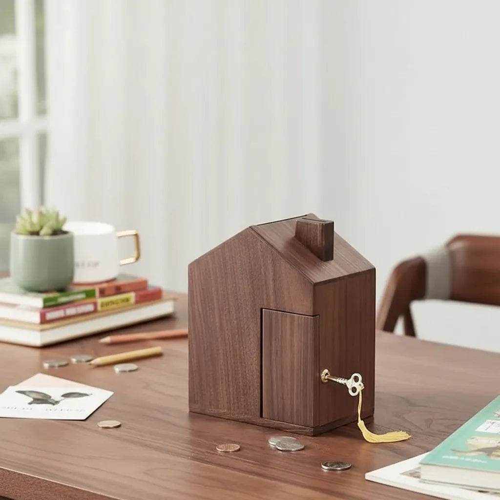 Tirelire Maison en Bois