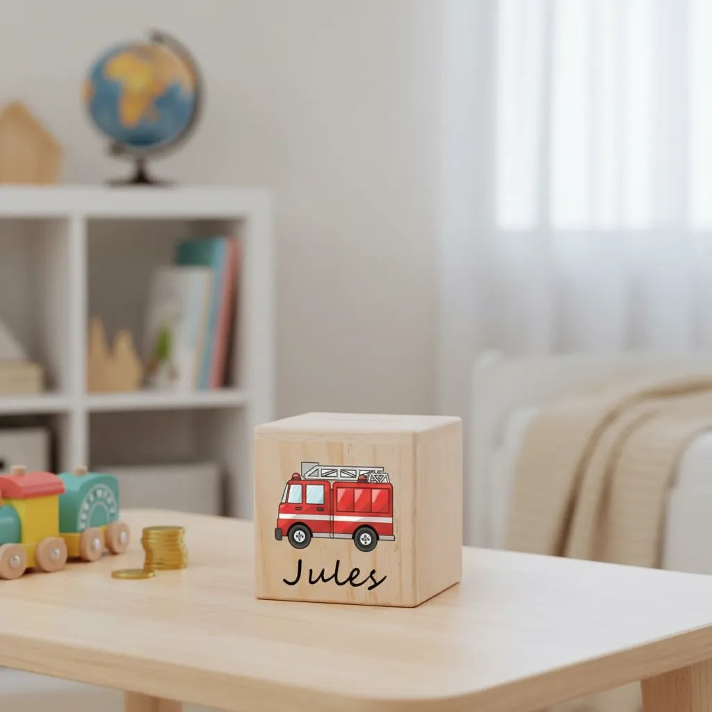 Tirelire Personnalisée Garçon en Bois