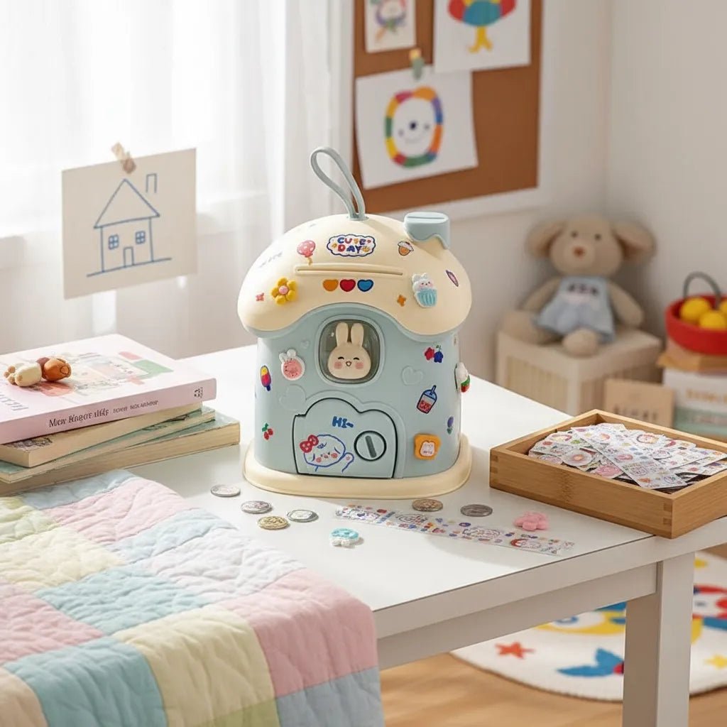 Tirelire Personnalisée Maison Lapin