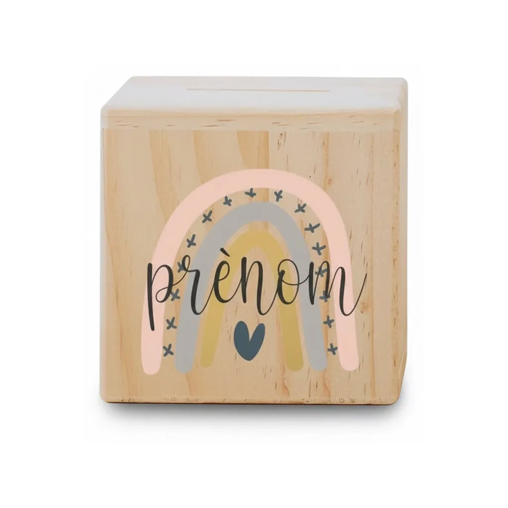 Tirelire Personnalisée pour Fille en Bois