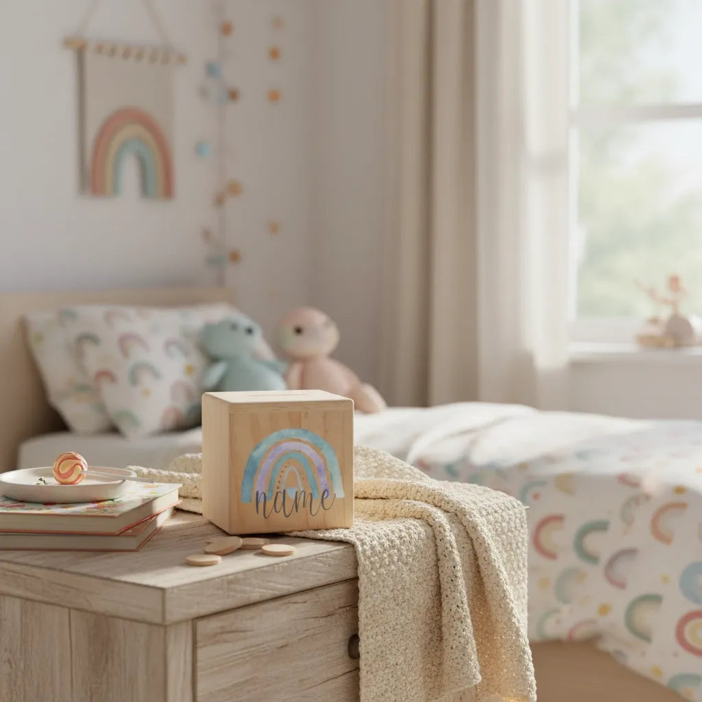 Tirelire Personnalisée pour Fille en Bois