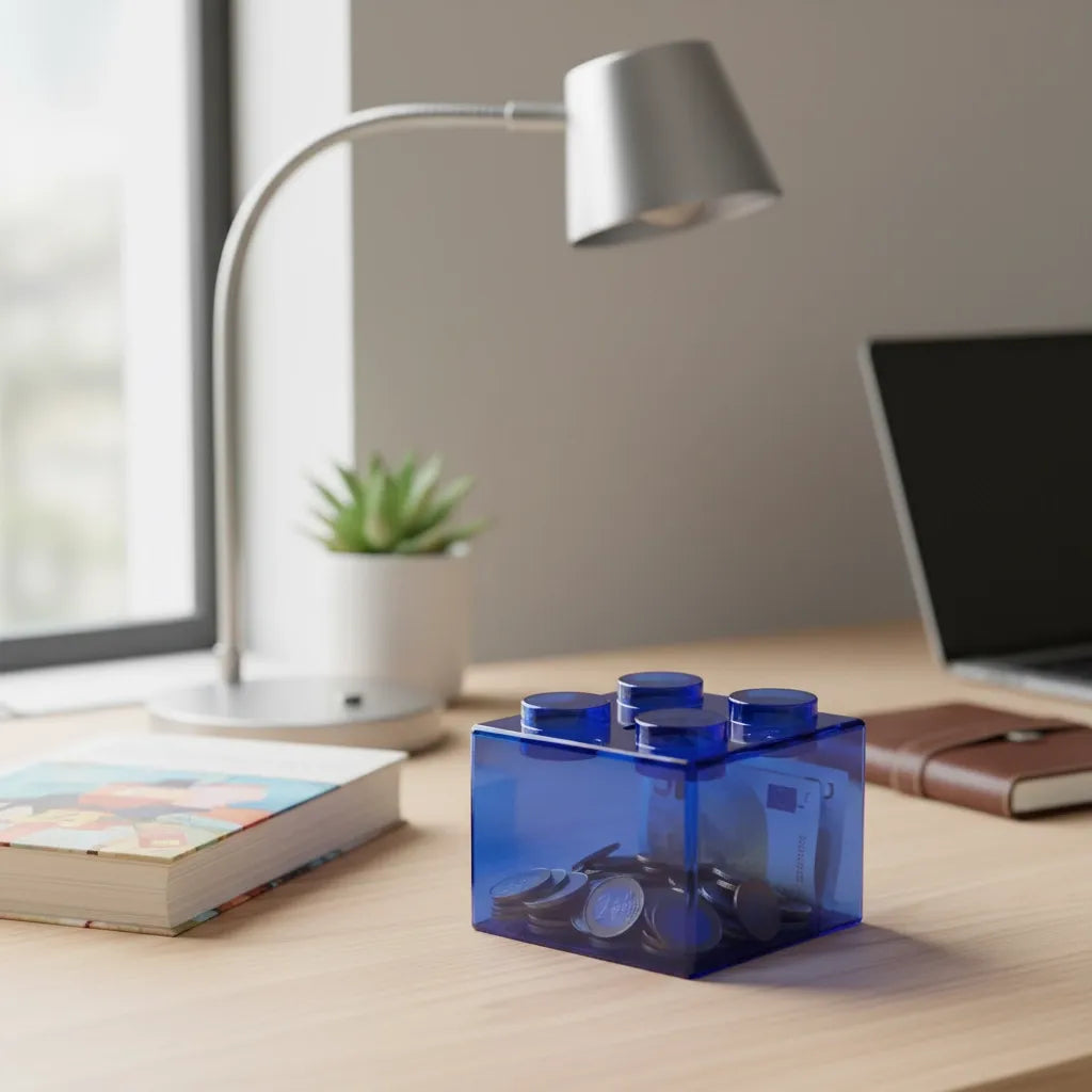 Tirelire Transparente en Cube