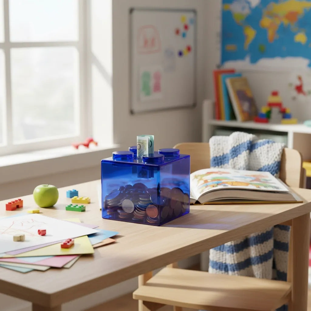 Tirelire Transparente en Cube