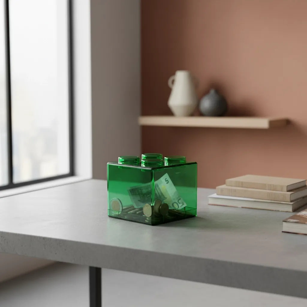 Tirelire Transparente en Cube