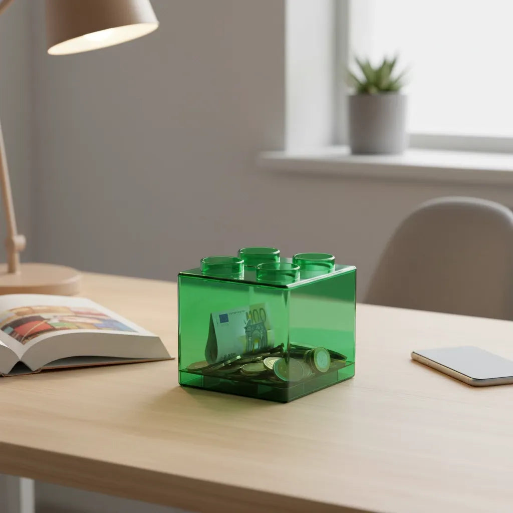 Tirelire Transparente en Cube