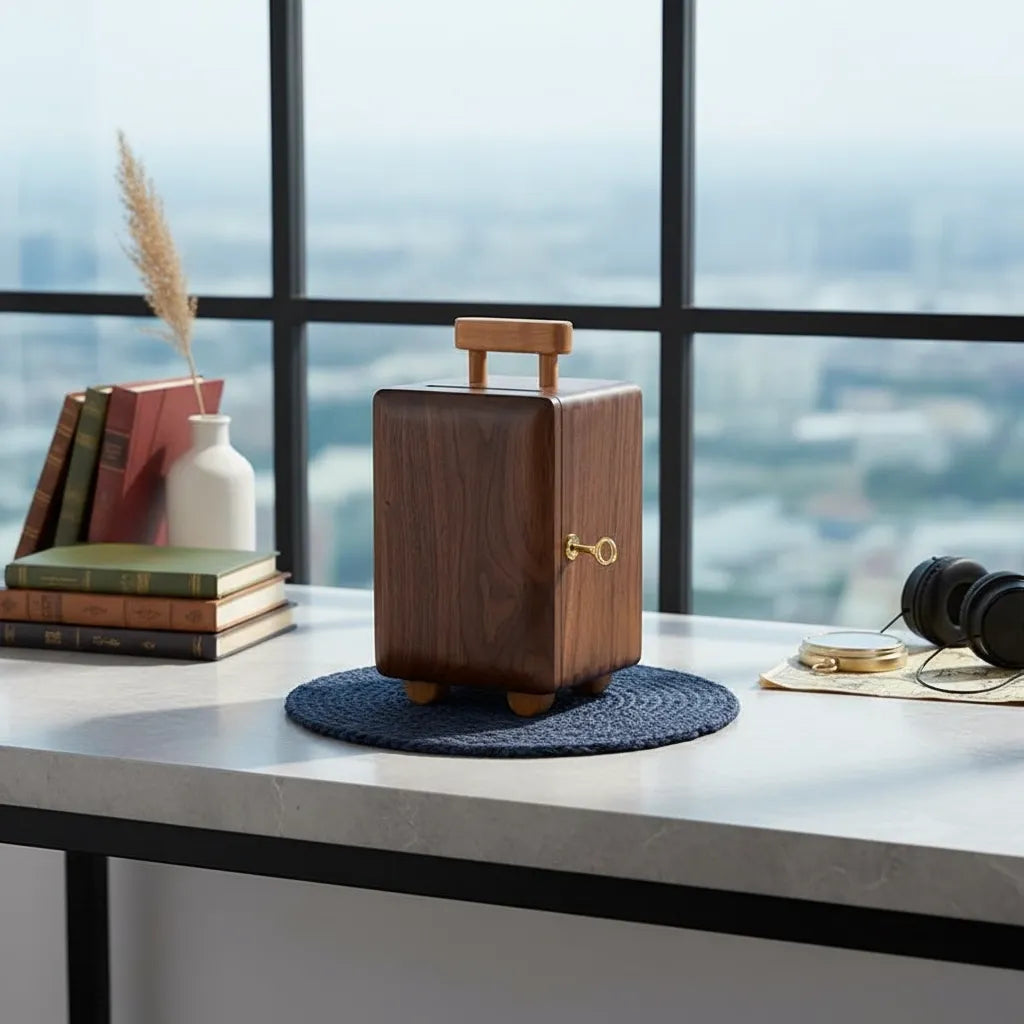 Tirelire Valise en Bois