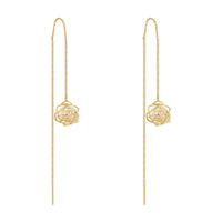 Pendants d'Oreilles en Cristal Blanc et Rose
